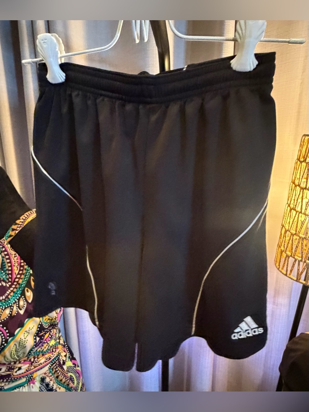 adidas Black Shorts with White Logo Tag